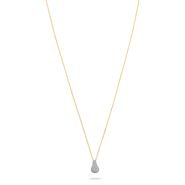 0.50 CT Round Moissanite Diamond Droplet Pendant Necklace in Solid Gold 5
