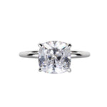 Cushion Cut Solitaire Style Cubic Zirconia in 925 Sterling Silver Ring 1