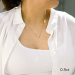 1.0 CT East West Pear Cut Moissanite Diamond Solitaire Pendant Necklace in Solid Gold 3