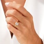 Stunning 1.0-2.0 CT Radiant Moissanite Engagement Ring with Bezel Design 6