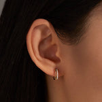Stunning 0.20 TCW Round Cut Moissanite Hoops Earrings in Gold 3