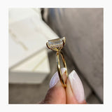 Stunning 3.0 CT Emerald Cut Moissanite Engagement Ring with Hidden Halo Design 4