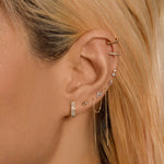 0.20 TCW Round Cut Moissanite Two Stone Earrings in Gold 7