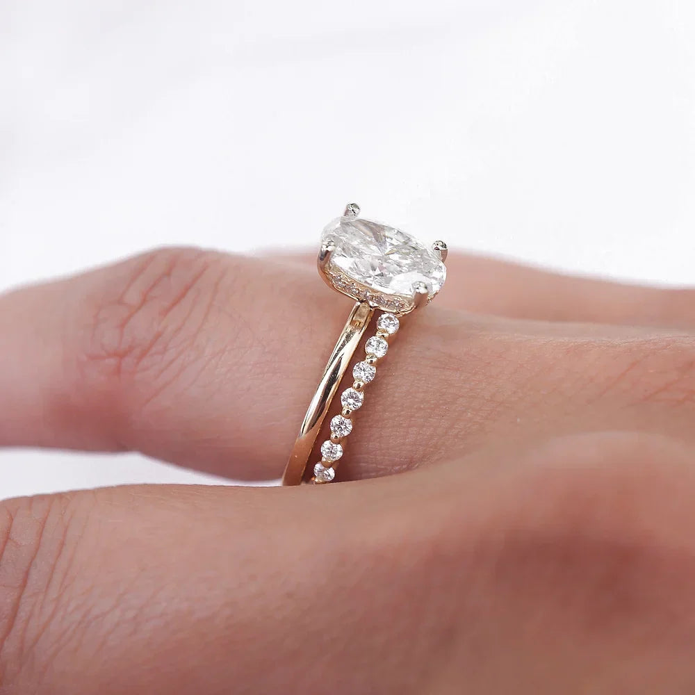 Stunning 0.4 TCW Round Moissanite Stone Half Eternity Wedding Band 4