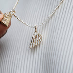 3 CT Round Moissanite Two Halves Wings Silver Pendant for Him 2