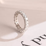 Stunning 0.5 TCW Asscher Moissanite Stones Full Eternity Wedding Band 9