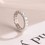 Stunning 0.5 TCW Asscher Moissanite Stones Full Eternity Wedding Band 9