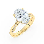 Stunning 3.0 CT Oval Moissanite Engagement Ring with Hidden Halo & Twisted Pave Design 6