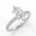 Stunning 1.05 CT Marquise Moissanite Engagement Ring with Pave Design 5