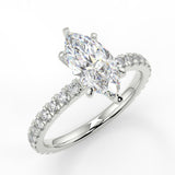 Stunning 1.05 CT Marquise Moissanite Engagement Ring with Pave Design 5