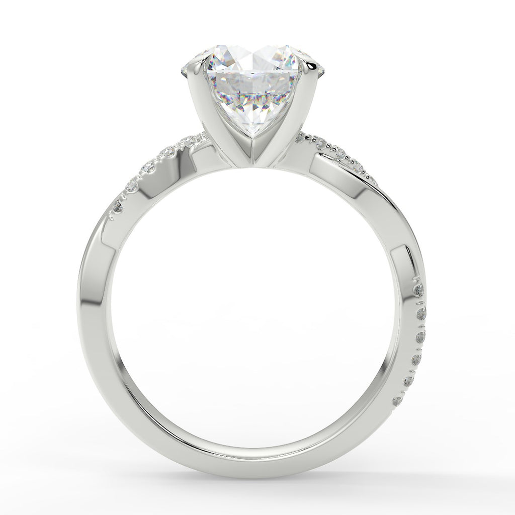 Stunning 2.0 CT Round Moissanite Engagement Ring with Twisted Pave Design 6