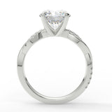 Stunning 2.0 CT Round Moissanite Engagement Ring with Twisted Pave Design 6
