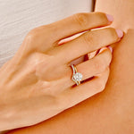 1.50 CT Round Cut Moissanite Bridal Ring Set with Round Wedding Bands 5