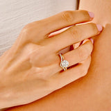 1.50 CT Round Cut Moissanite Bridal Ring Set with Round Wedding Bands 5