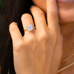 Stunning 3.5 CT Cushion Moissanite Engagement Ring with Hidden Halo Design 8