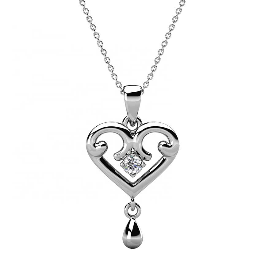 Round Cut Cubic Zirconia in 925 Sterling Silver Necklace 2
