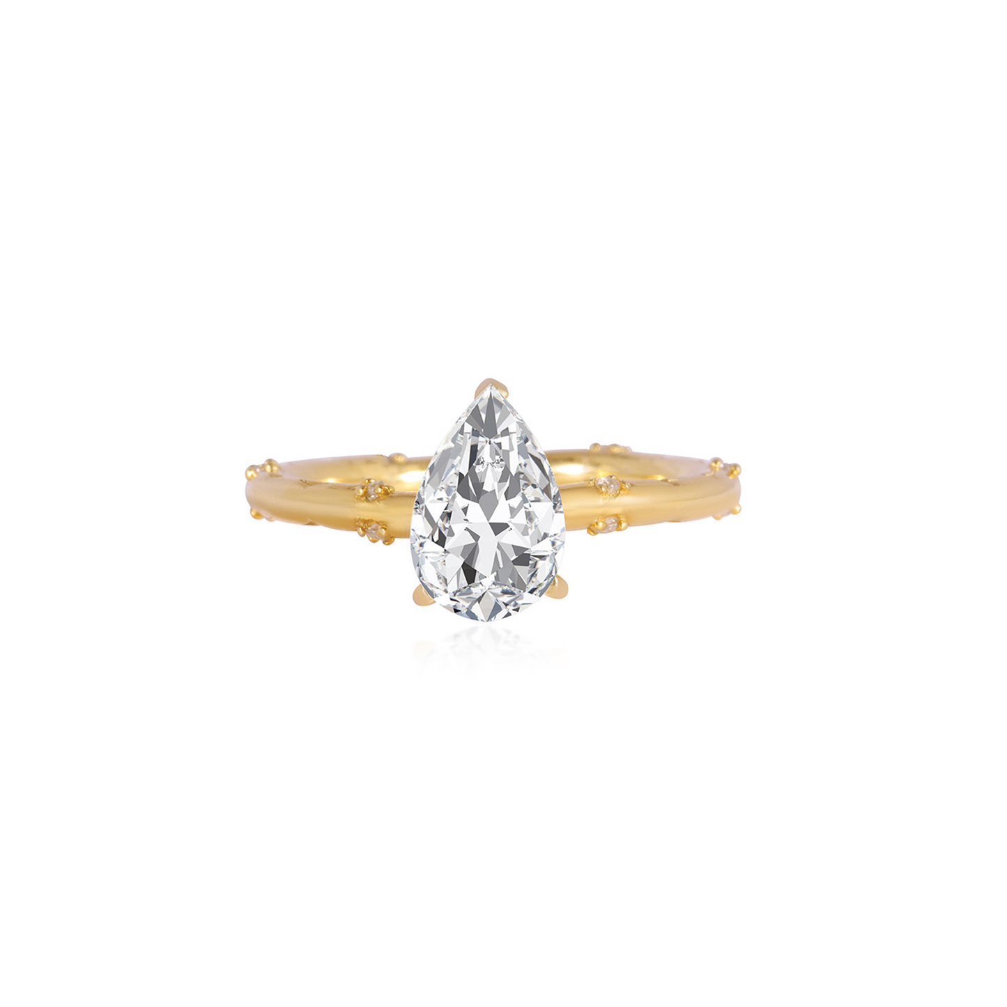Stunning 1.0 CT Pear Moissanite Engagement Ring with Hidden Halo & Pave Design 1