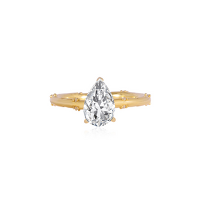 Stunning 1.0 CT Pear Moissanite Engagement Ring with Hidden Halo & Pave Design