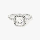 Stunning 1.0-2.0 CT Cushion Moissanite Engagement Ring with Halo & Pave Design 4