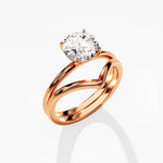 1.50 CT Round Cut Moissanite Bridal Ring Set with Plain Wedding Bands 5
