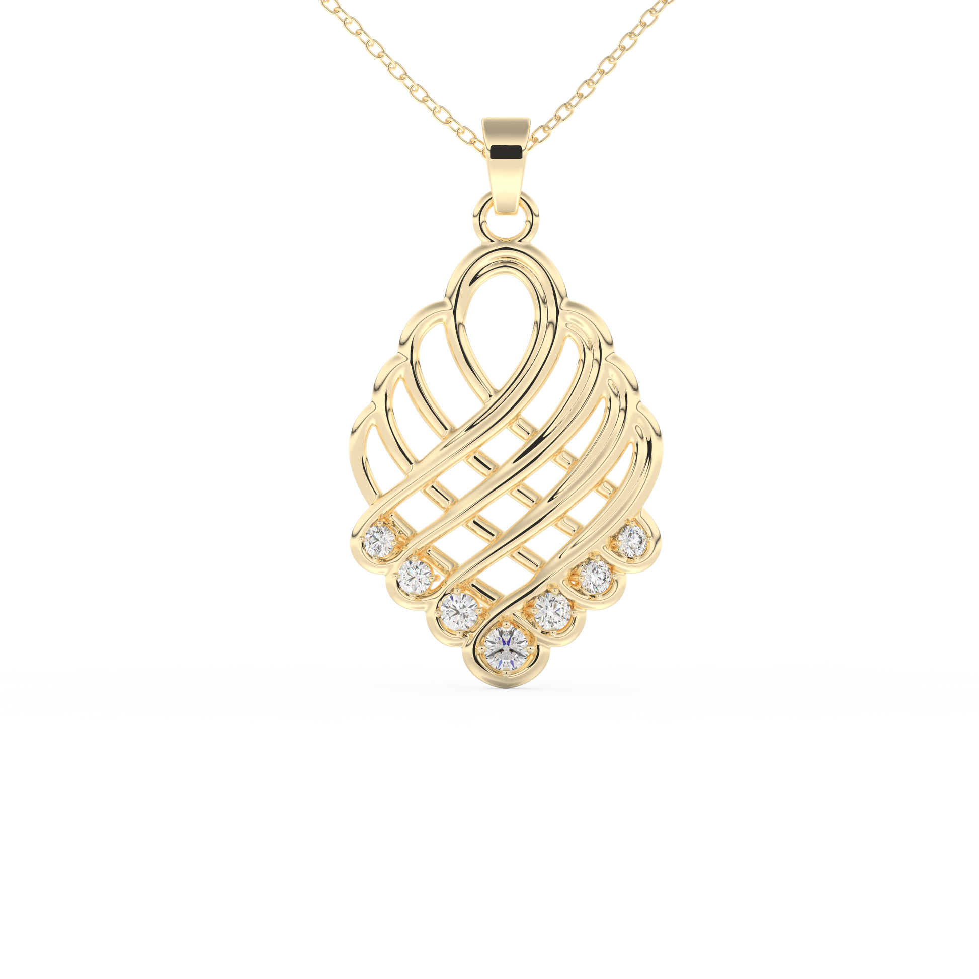 Stunning 0.158 CT Round Moissanite Diamond Multi Stones Necklace in Solid Gold
