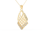Stunning 0.158 CT Round Moissanite Diamond Multi Stones Necklace in Solid Gold