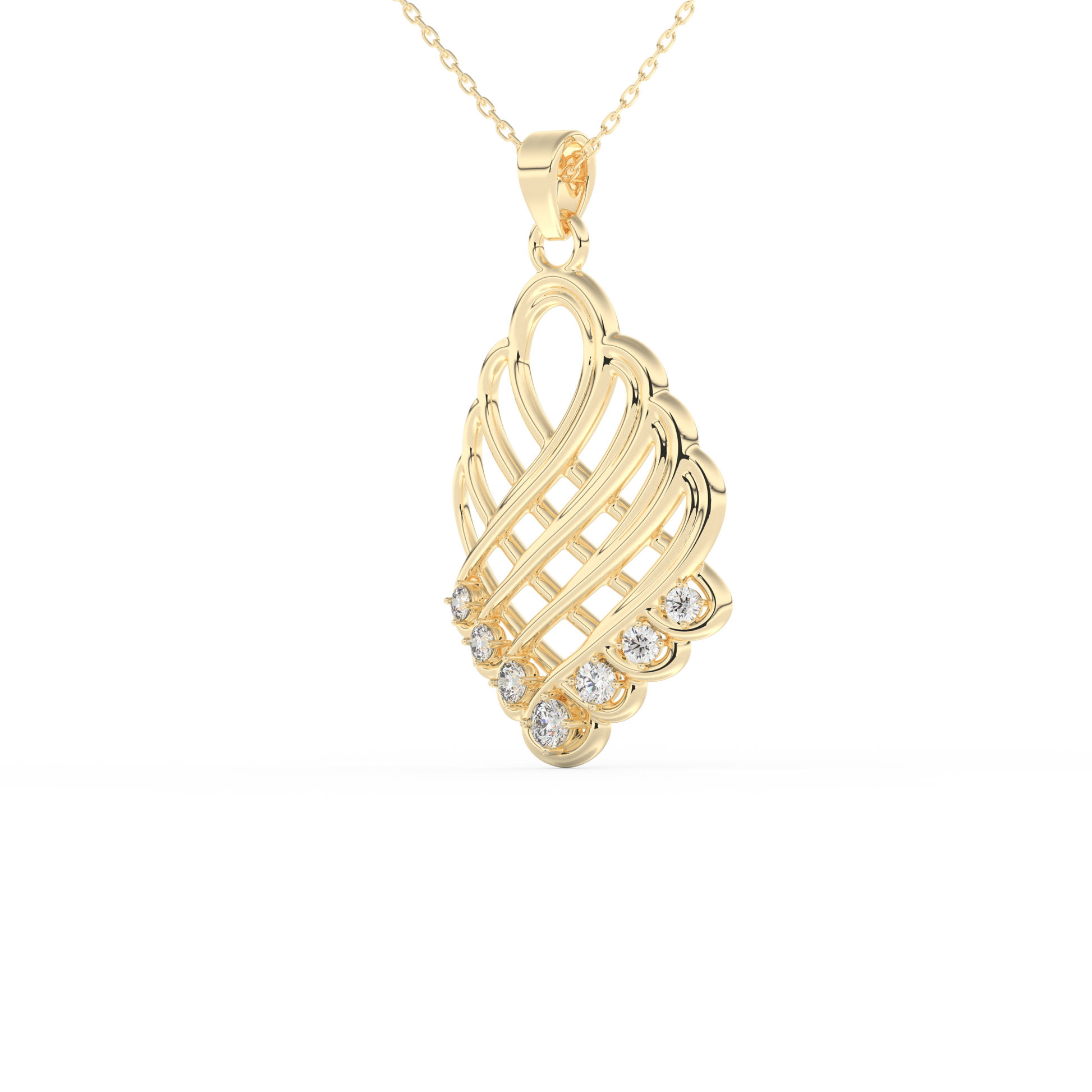 Stunning 0.158 CT Round Moissanite Diamond Multi Stones Necklace in Solid Gold