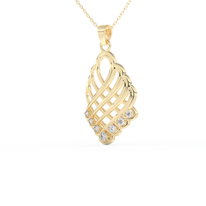 Stunning 0.158 CT Round Moissanite Diamond Multi Stones Necklace in Solid Gold