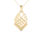 Stunning 0.158 CT Round Moissanite Diamond Multi Stones Necklace in Solid Gold