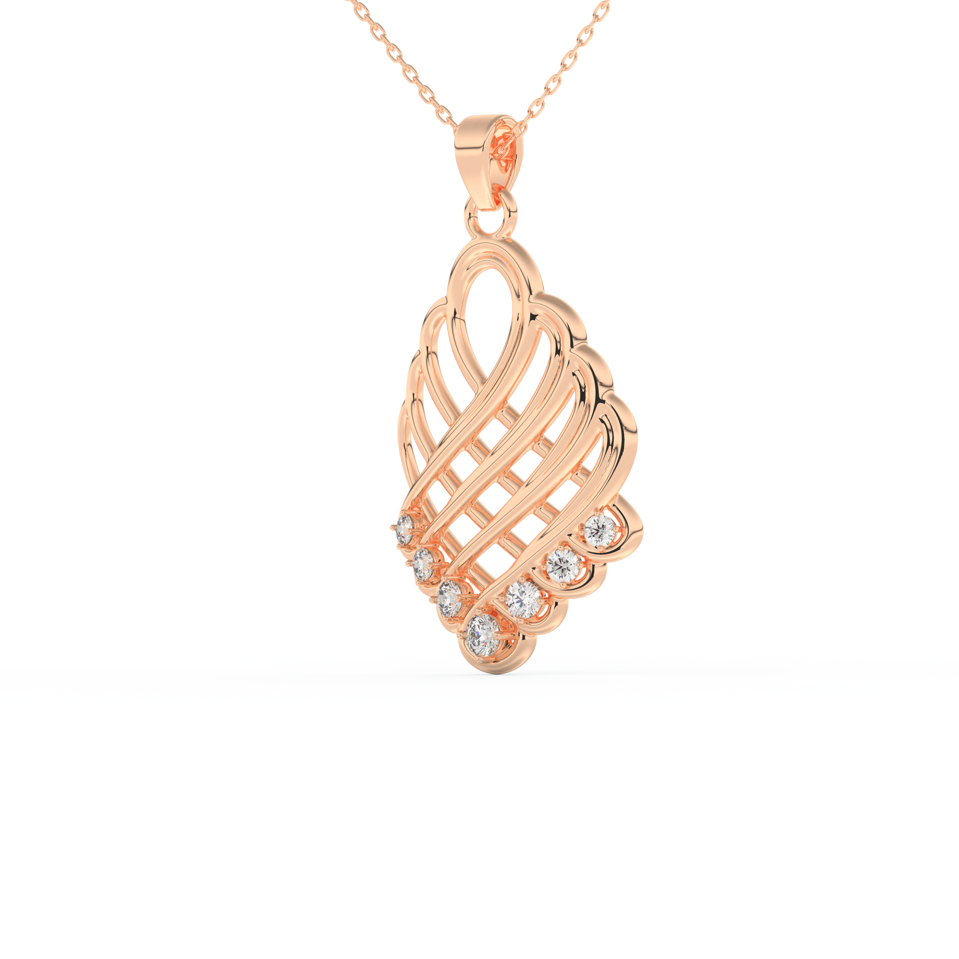Stunning 0.158 CT Round Moissanite Diamond Multi Stones Necklace in Solid Gold