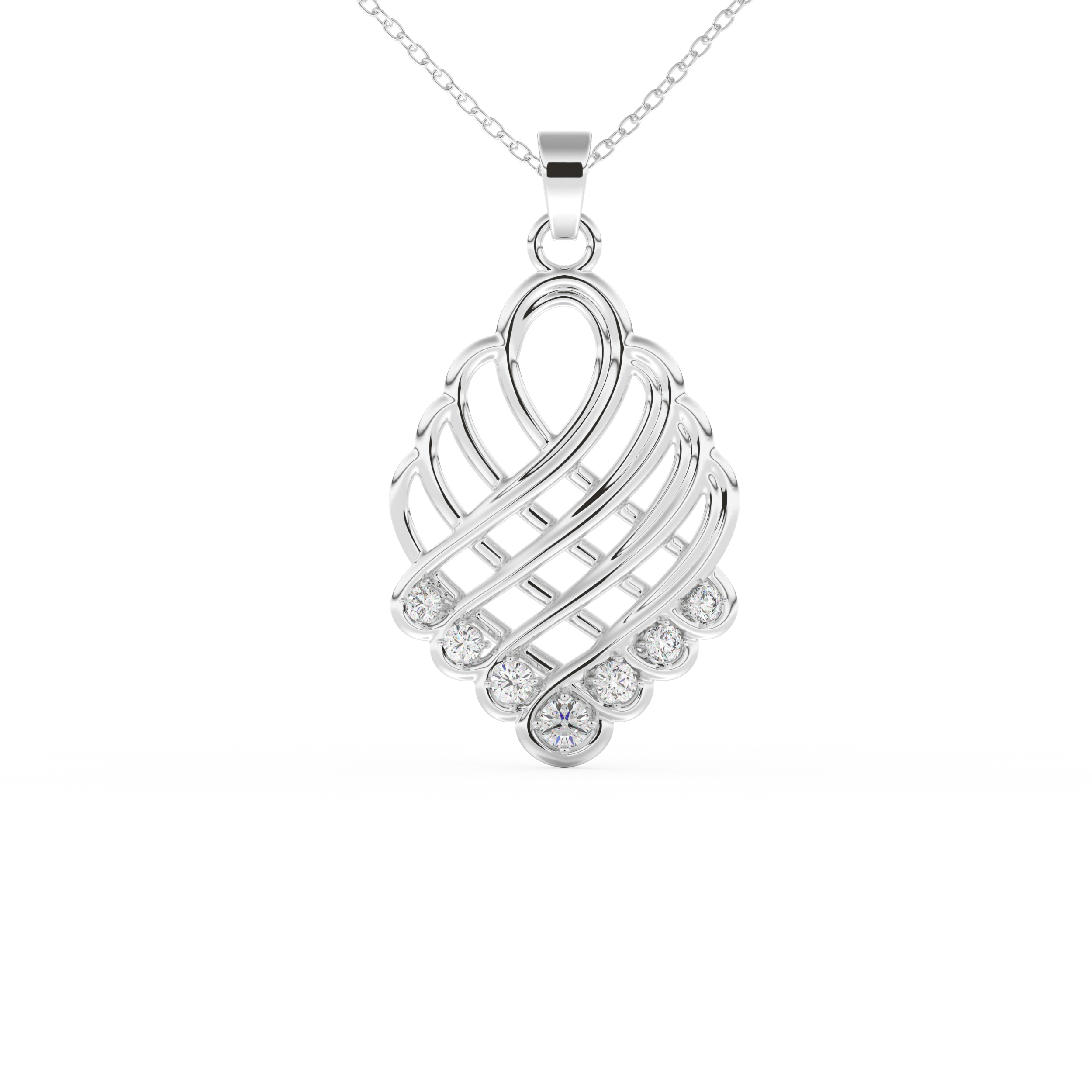 Stunning 0.158 CT Round Moissanite Diamond Multi Stones Necklace in Solid Gold