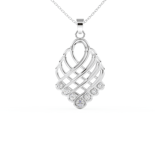 Stunning 0.158 CT Round Moissanite Diamond Multi Stones Necklace in Solid Gold