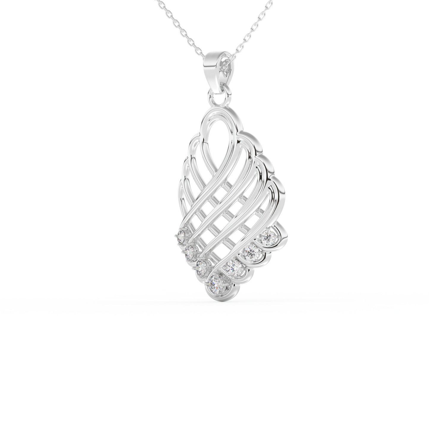 Stunning 0.158 CT Round Moissanite Diamond Multi Stones Necklace in Solid Gold