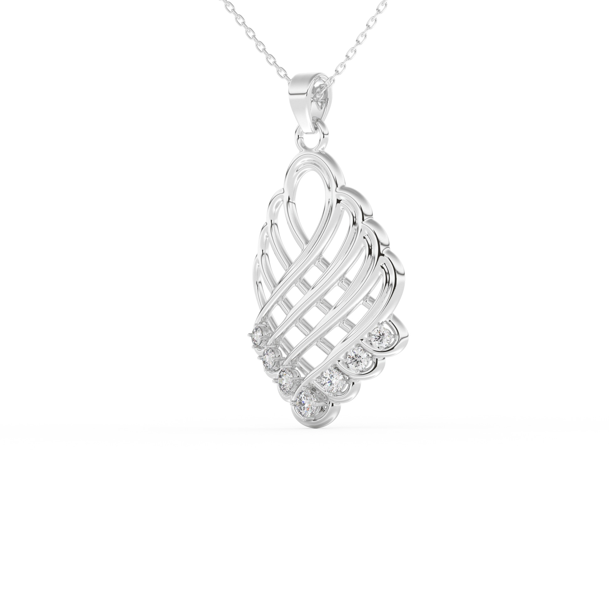 Stunning 0.158 CT Round Moissanite Diamond Multi Stones Necklace in Solid Gold