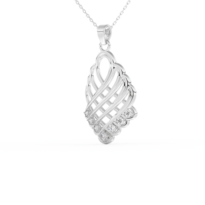 Stunning 0.158 CT Round Moissanite Diamond Multi Stones Necklace in Solid Gold