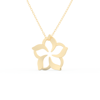Stunning 0.23 CT Round Moissanite Diamond Flower Necklace in Solid Gold