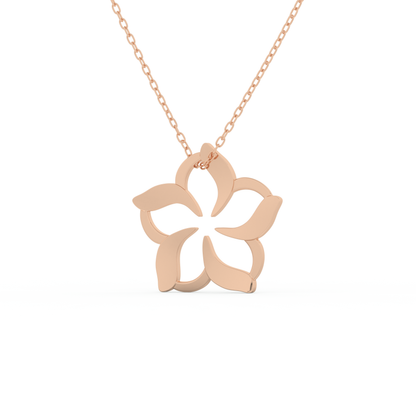 Stunning 0.23 CT Round Moissanite Diamond Flower Necklace in Solid Gold