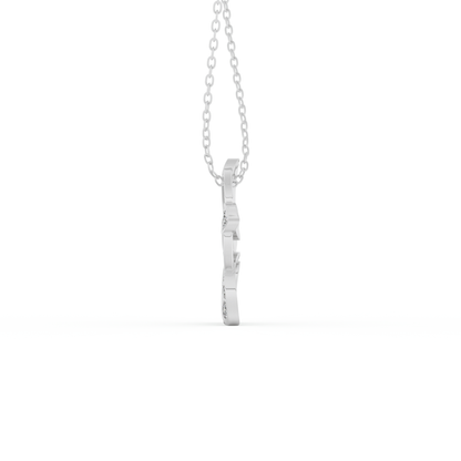 Stunning 0.23 CT Round Moissanite Diamond Flower Necklace in Solid Gold