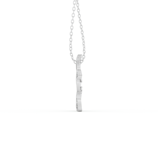 Stunning 0.23 CT Round Moissanite Diamond Flower Necklace in Solid Gold