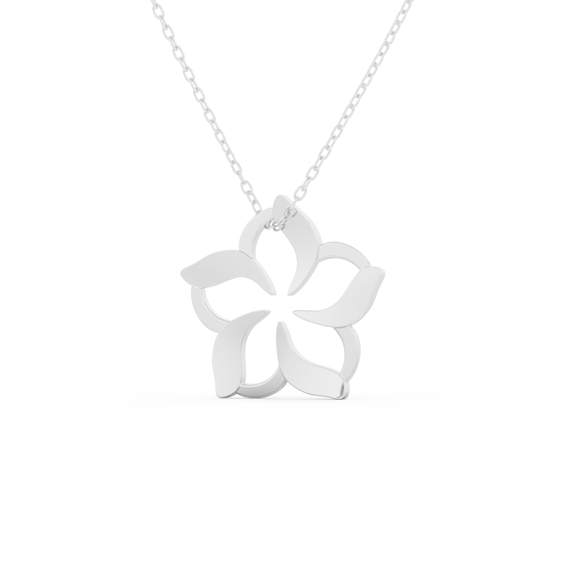 Stunning 0.23 CT Round Moissanite Diamond Flower Necklace in Solid Gold