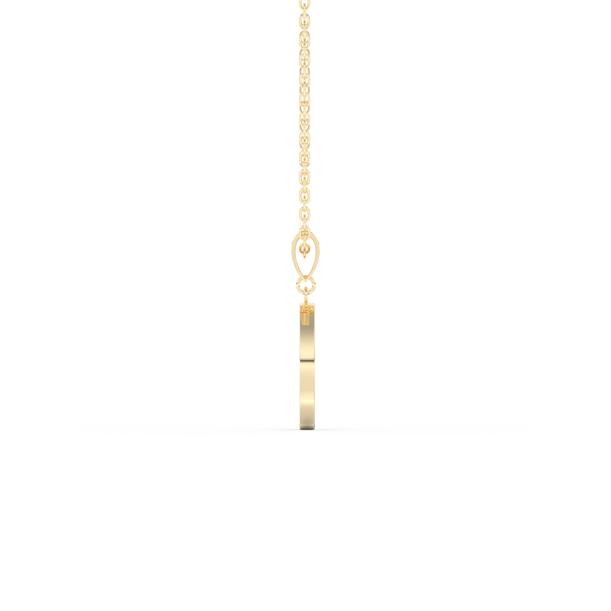 Stunning 0.05 CT Round Moissanite Diamond A Initial Necklace in Solid Gold