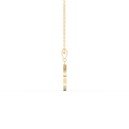 Stunning 0.05 CT Round Moissanite Diamond A Initial Necklace in Solid Gold