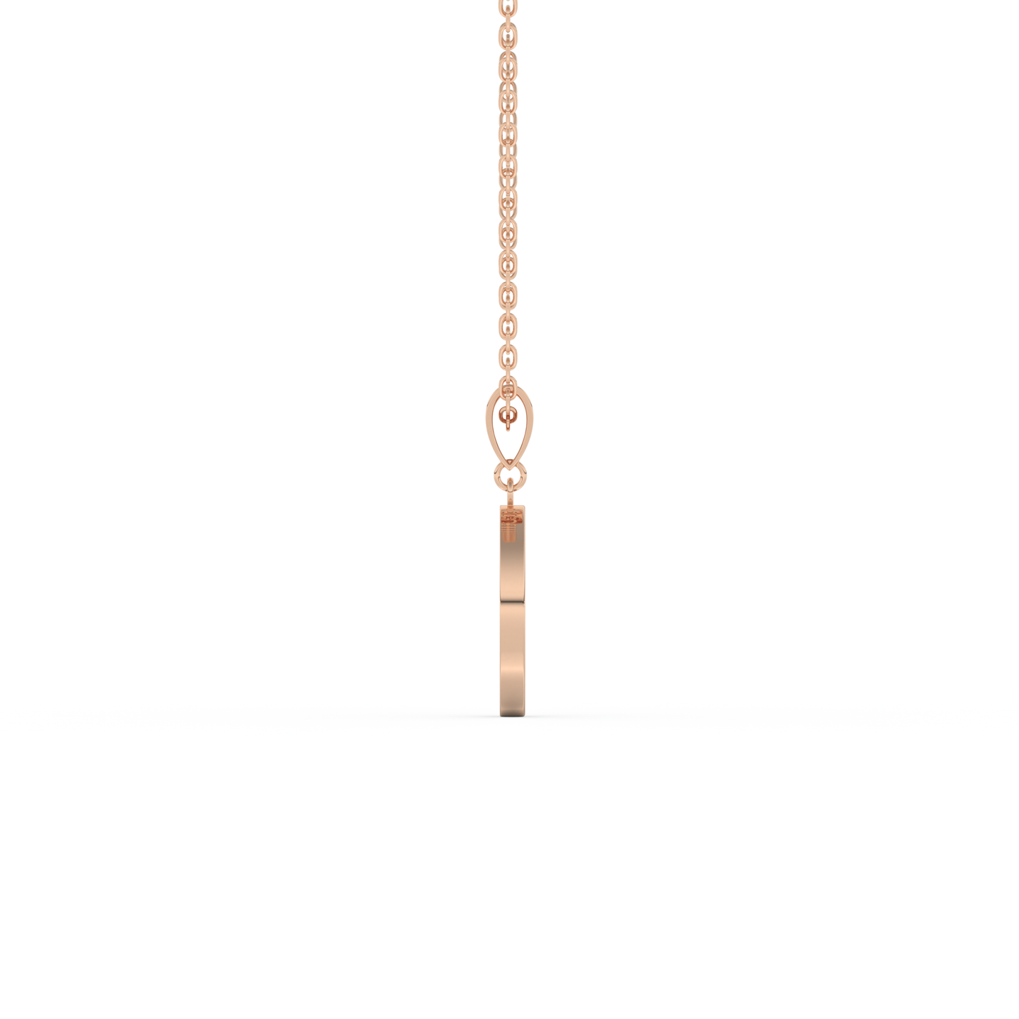 Stunning 0.05 CT Round Moissanite Diamond A Initial Necklace in Solid Gold