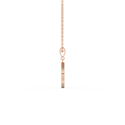 Stunning 0.05 CT Round Moissanite Diamond A Initial Necklace in Solid Gold