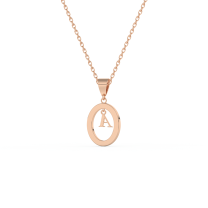 Stunning 0.05 CT Round Moissanite Diamond A Initial Necklace in Solid Gold