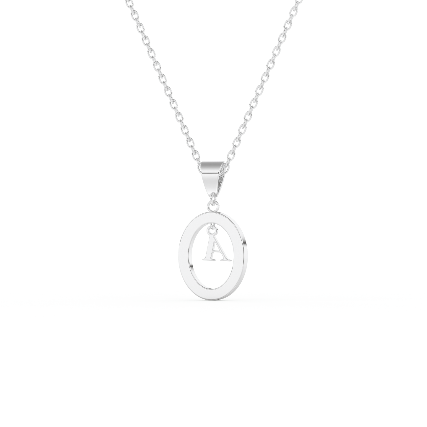 Stunning 0.05 CT Round Moissanite Diamond A Initial Necklace in Solid Gold