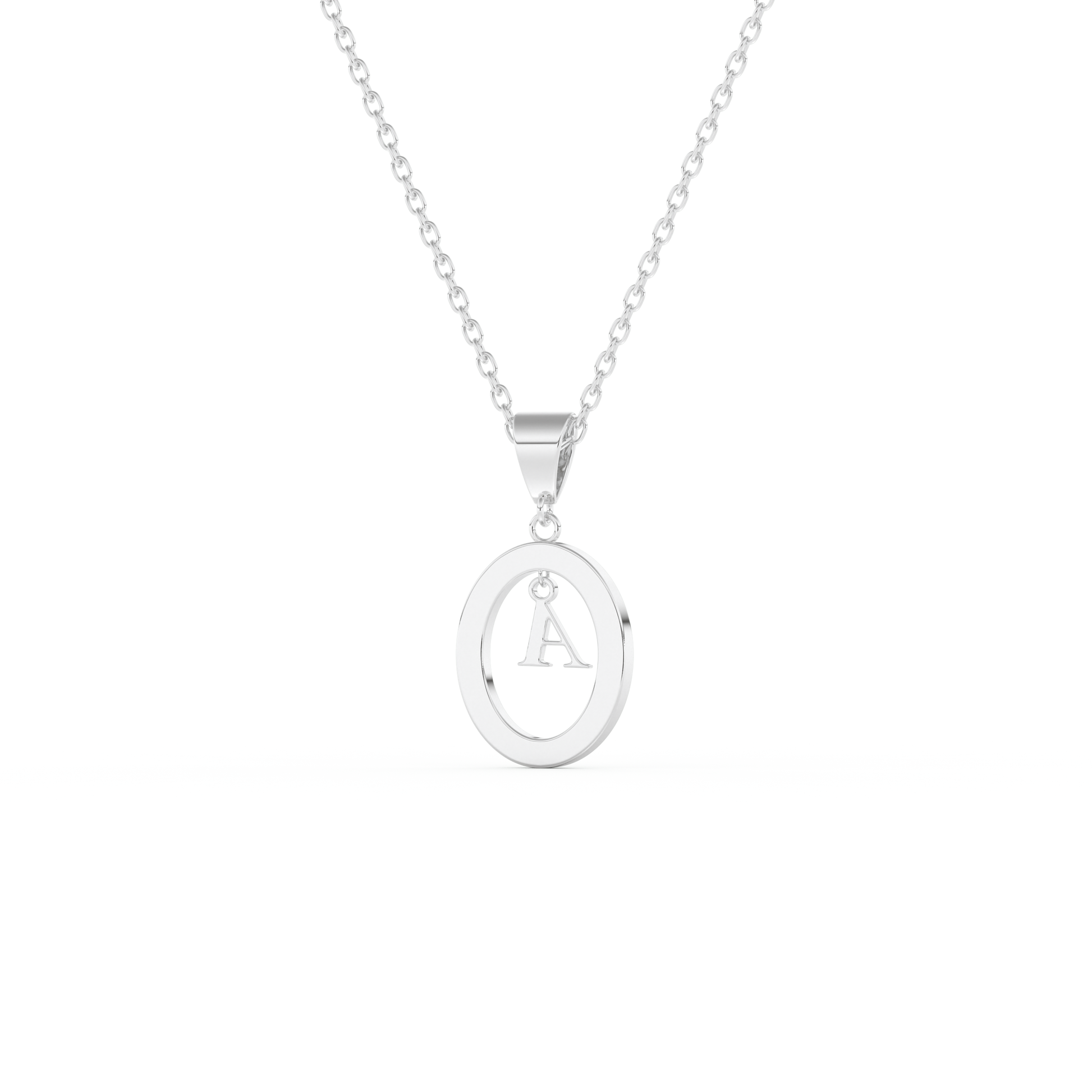 Stunning 0.05 CT Round Moissanite Diamond A Initial Necklace in Solid Gold