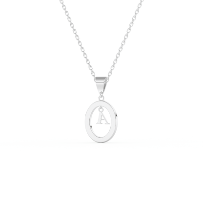 Stunning 0.05 CT Round Moissanite Diamond A Initial Necklace in Solid Gold