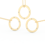 Stunning 0.15 CT Round Moissanite Diamond Circle Necklace in Solid Gold