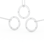 Stunning 0.15 CT Round Moissanite Diamond Circle Necklace in Solid Gold